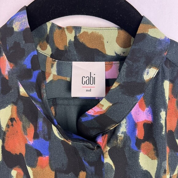 CAbi Tunic Top 3143 Womens Medium Sabine Mosaic Watercolor Print Popover Blouse - Picture 3 of 10